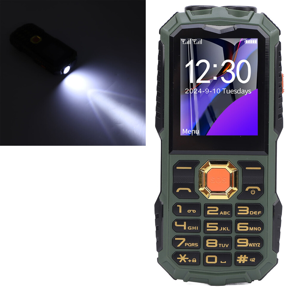 2G Elderly Mobile Phone 32Mb, 4800Mah Power Bank, Green 8771384709330