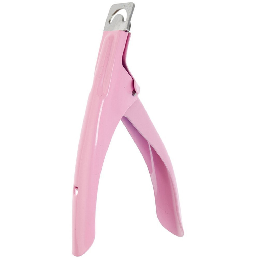 Pink Acrylic Nail Clipper With Handle For Professionals, Ergonomic Grip False Nail Tip Cutter