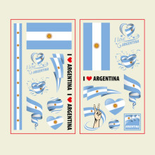 Argentina Flag Temporary Tattoos Stickers, 10 Sheets WaterResistant Face and Body for World Cup Fans