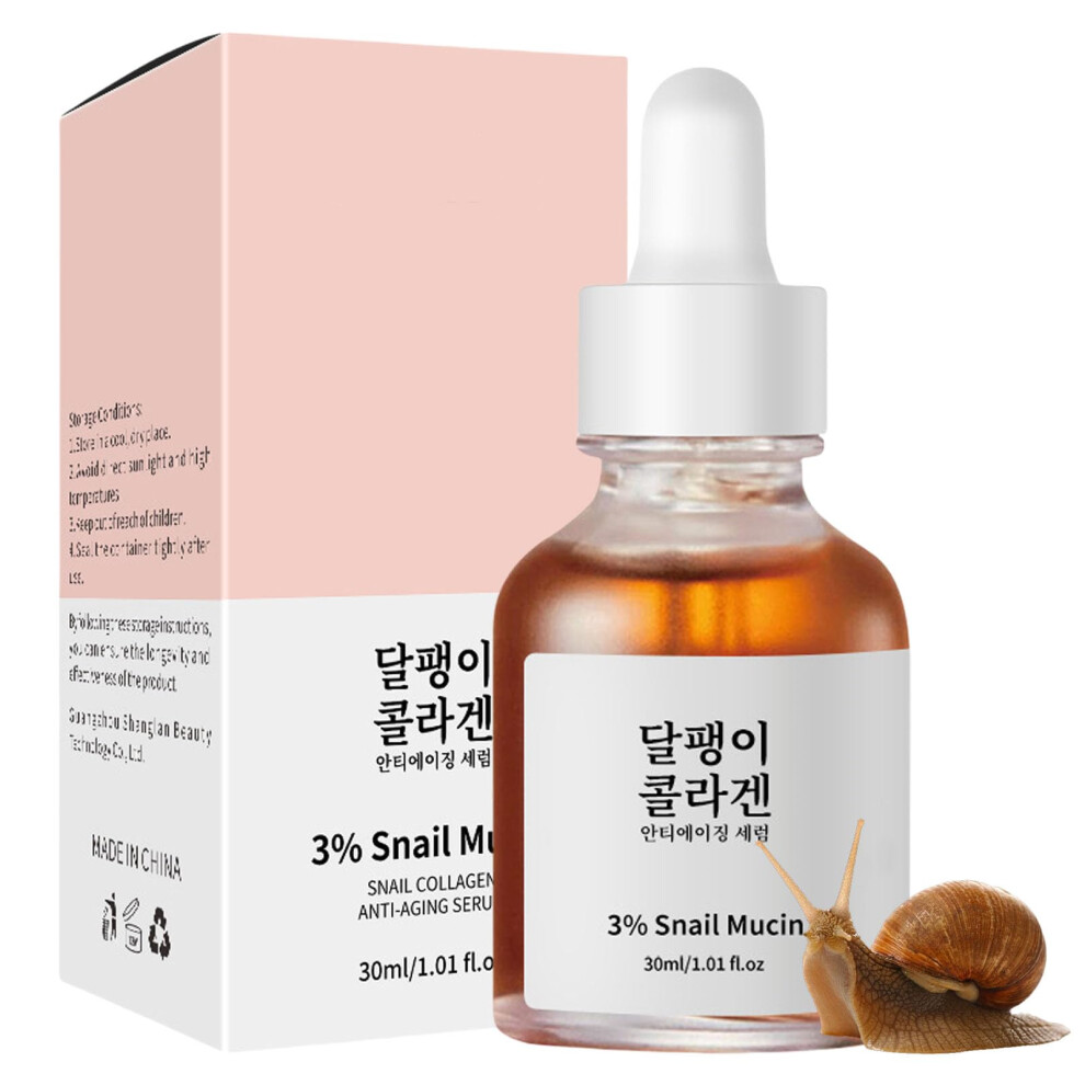 Snail Collagen Anti Aging Face Serum with Deep Hydration for Wrinkle Reduction and Radiance Boost