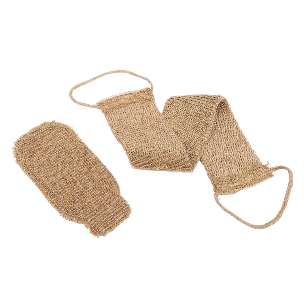 Body Scrubber Set with Exfoliating Bath Gloves and Sisal Back Scrubber for Shower