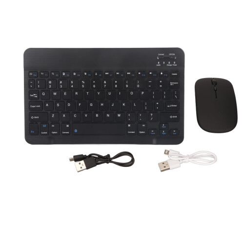 Wireless 10in Black Dual Mode 2.4G Bluetooth Rechargeable Keyboard Mouse Combo 1