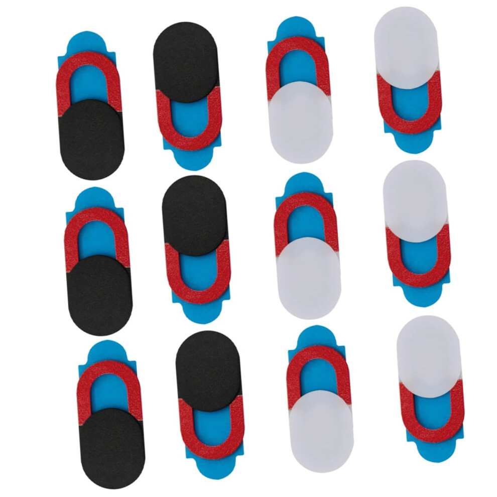 12Pcs Metal Webcam Cover Privacy Slide For Laptop Phone Camera Privacy Protection Black/White 9092120532159