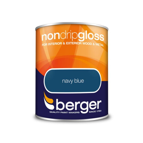 Berger - Non Drip Gloss 750ml - Navy Blue 2