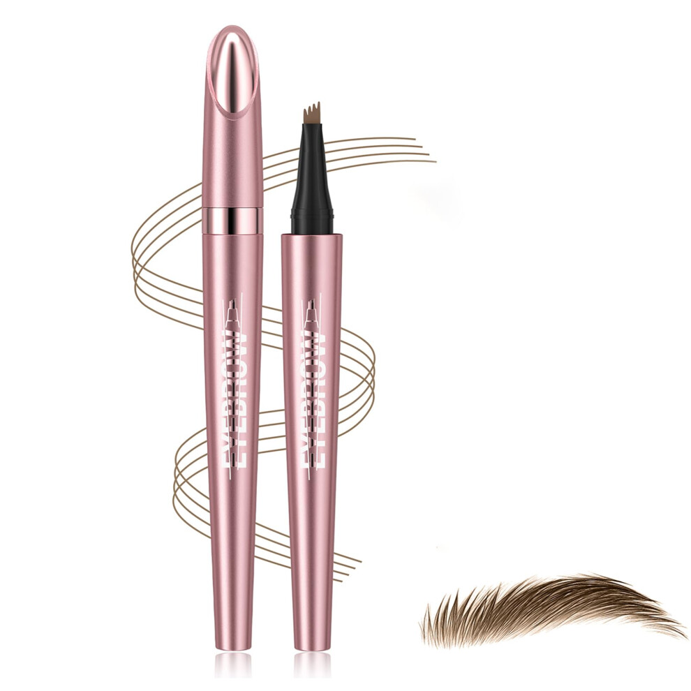 Brown Waterproof 4 Tip Microblading Eyebrow Pencil Light Smudge Proof Natural Hairlike Strokes