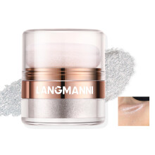 Silver Loose Shimmer Highlighter Powder for Face and Body, Waterproof LongLasting Glow 01
