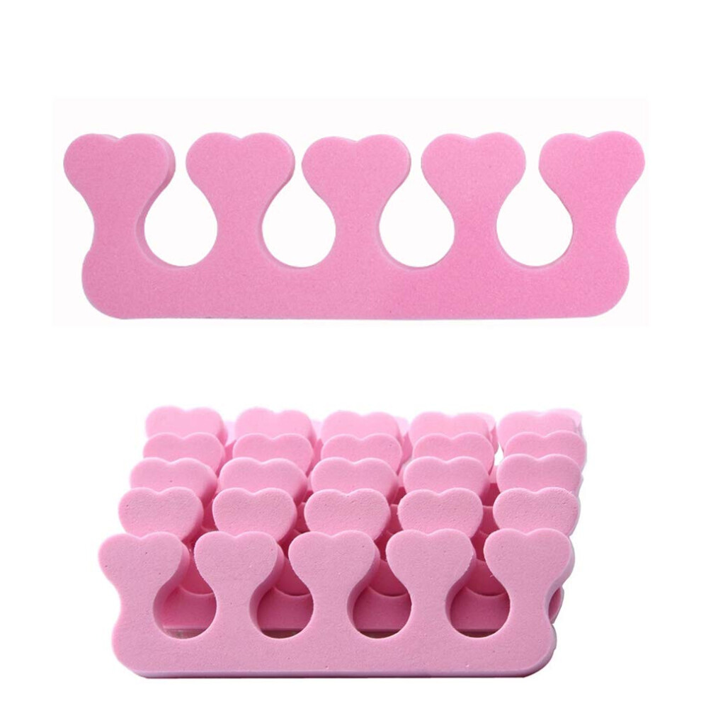 20pcs Soft Foam Toe Separators Heart Shape Spacers for Smudge Pedicure and Nail Art