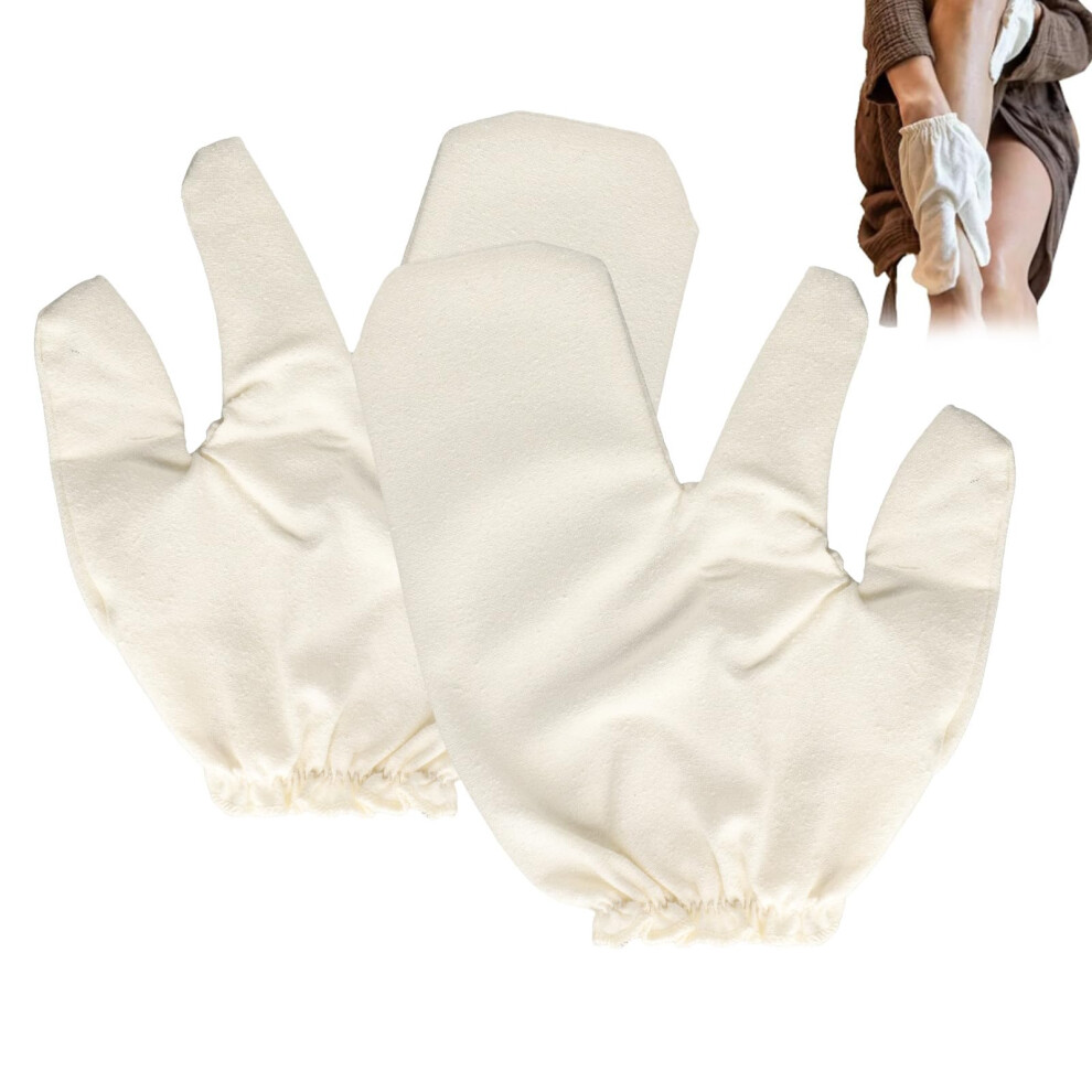 2 Pcs Raw Silk Exfoliating Gloves for Women, Deep Cleansing and Gentle Massage in Shower