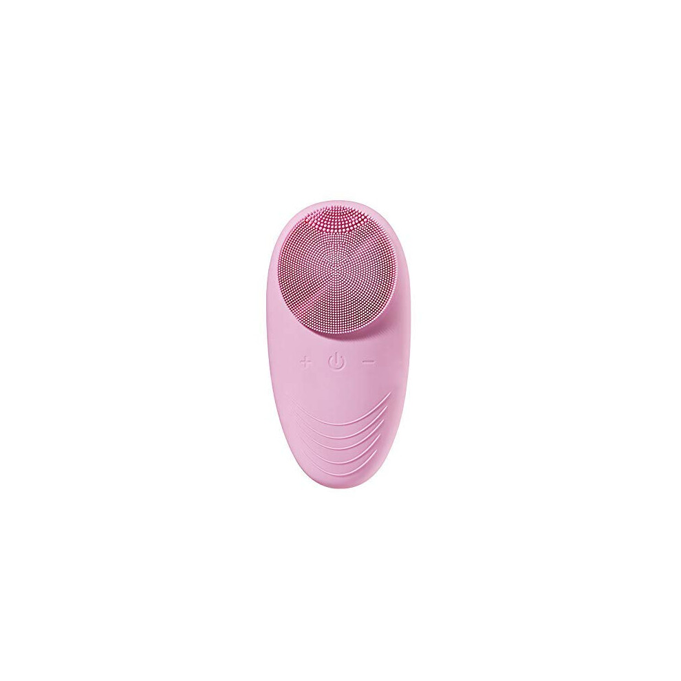 Pink Facial Cleansing Brush Waterproof Rechargeable Silicone Face Brush For Sensitive Skin 2 In 1