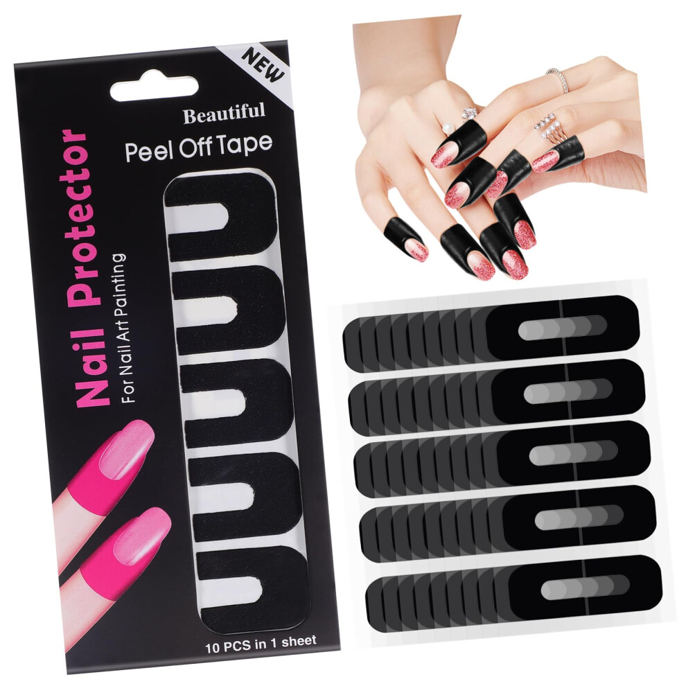 Nail Polish Protectors UShaped Reusable Manicure Stickers for Mess SalonQuality Finish
