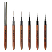 Nail Art Brushes Set with Wooden Handles for Precision Liner Detailing, 5pcs 618mm Painting Kit