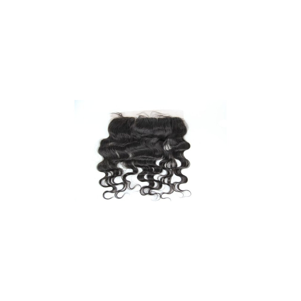 Unisex Black Brazilian Body Wave 13X4 Lace Frontal Closure Virgin Remy Human Hair 20In Natural Dyeable