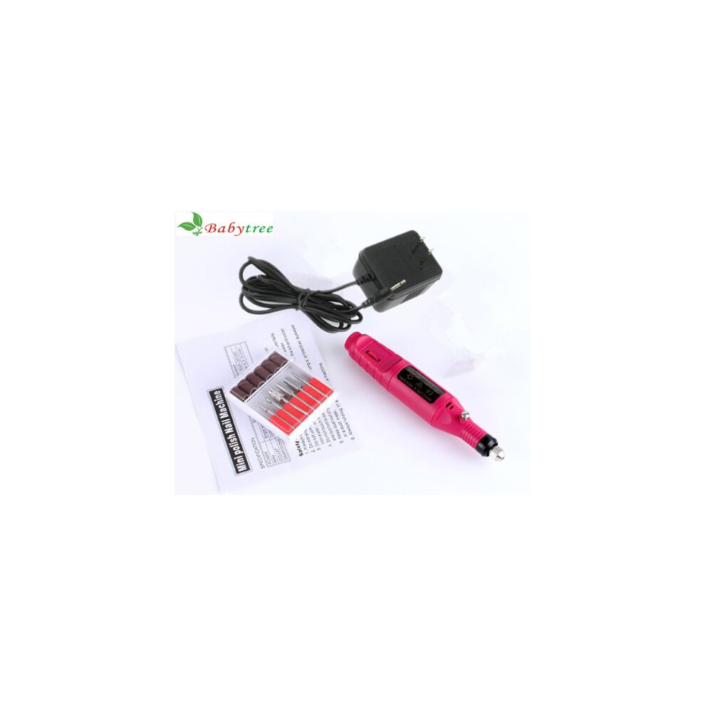 Electric Nail Drill with Bits for Acrylic and Gel Nails, Variable Speed, Ergonomic Pen Grip