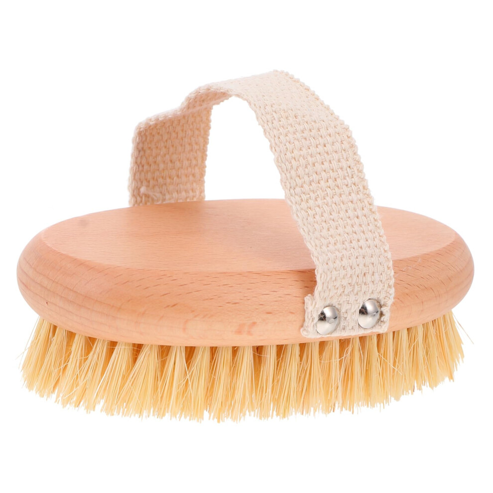 Wooden Bath Brush with Soft Bristles, Long Handle Back Scrubber for Gentle Skin Exfoliation