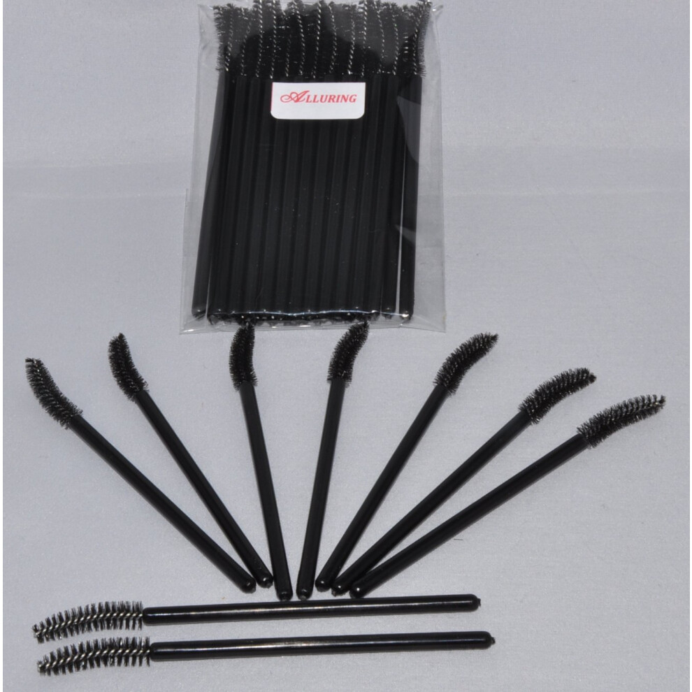 Disposable Curved Mascara Wands for Eyelash Extensions, Hygienic 100Pack Lash Grooming Brushes