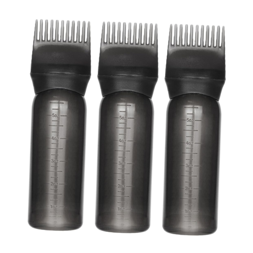 3pcs Hair Dye Applicator Bottle Set for Precision Root Touch Up, Reusable Salon Hair Coloring Comb