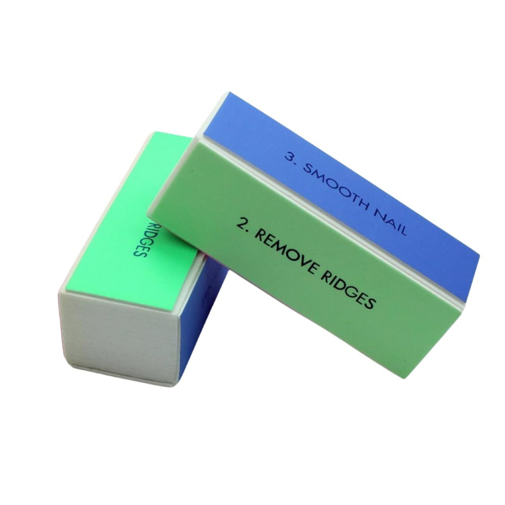 2 Pcs Coarse Grit Nail Buffer Block Set for Professional Manicure Pedicure with Fast Shaping