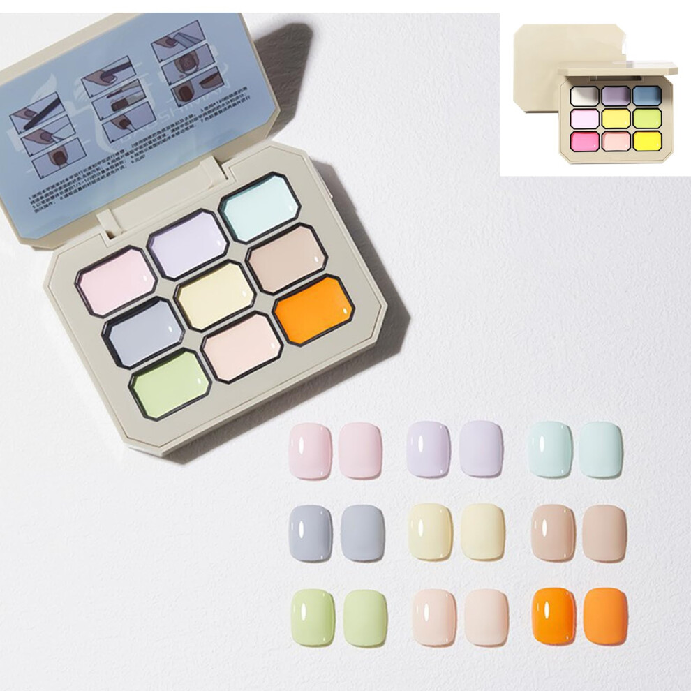 Gel Nail Polish Set with LongLasting NineColor Solid Palette for DIY Manicure, Creamy Formula #6