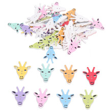 50 pièces/pack de boutons colorés en forme de tête de cerf 30x22mm