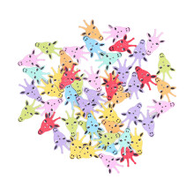 DIY Art Craft Animal Cartoon Wooden Buttons Adorable Animal Design Sewing Accessories For Kids Crafts Multi Usages Colorful Design Lightweight Smooth