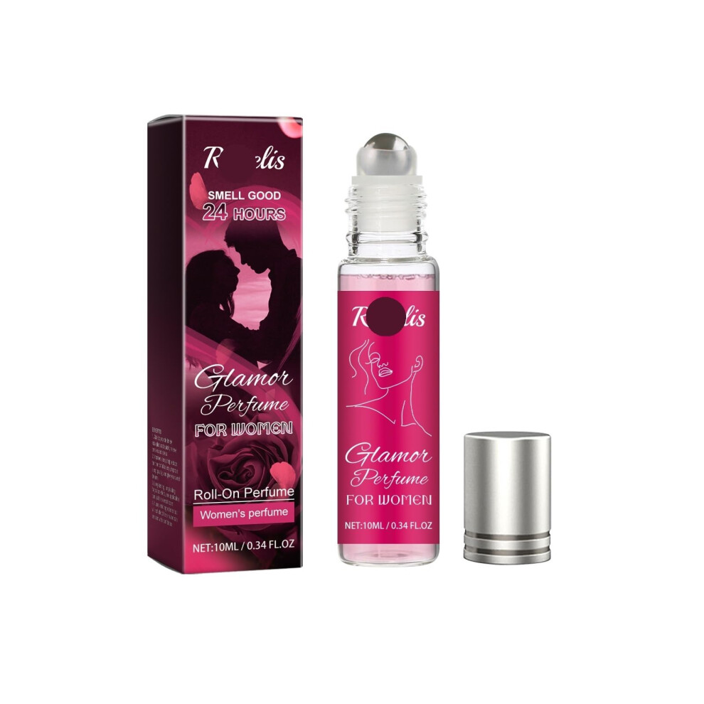 Roll On Rose Perfume for Women  Long Lasting Natural Fragrance, Compact Design (3PCS)