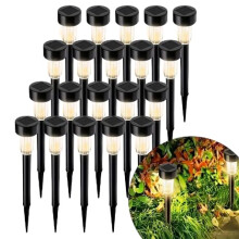 Outdoor Solar Garden Lights Warm White 20 Pack for Yard, Pathway, Wedding and Holiday Decoration