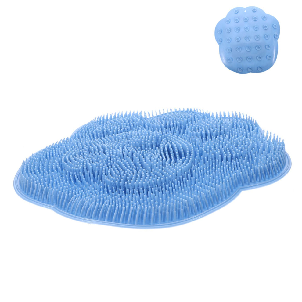 Shower Foot Scrubber with NonSlip Suction Cups, Gentle Bristle Massage Pad Skyblue