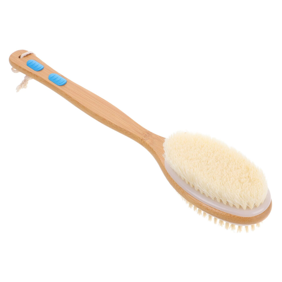 Long Handle Bamboo Back Scrubber and Shower Brush with Soft Bristles for Exfoliating Skin