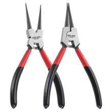 2pcs Snap Ring Pliers Set 7 Inch CRV Internal and External Circlip Pliers with Straight Jaw Tips