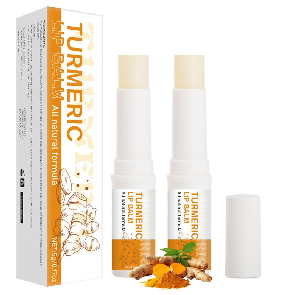 Dark Turmeric Lip Balm For Lips And Smokers, Natural Moisturizing Formula Brightens And Softens