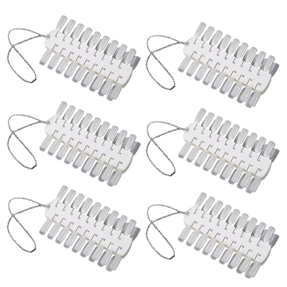 6 Sets 216 Tips Double Layer Nail Color Display Chart with Chain for Nail Polish Swatch and Salon Use