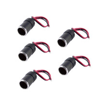 Car Cigarette Lighter Socket with Cable, 12V Power Outlet Adapter Pack of 5, 26cm Flexible Extension