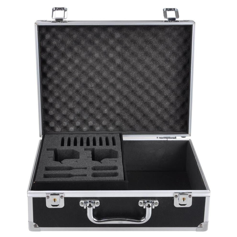 Tattoo Kit Carrying Case with Locking Key Security, Protective Aluminum Shell, Black 30.5x22.9x10.2cm
