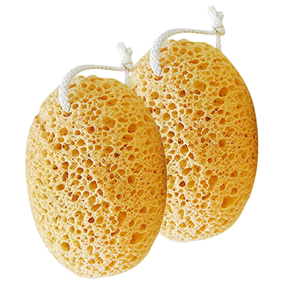2pcs Shower Sponge Exfoliating Body Scrubber with Loofah Texture and Easy Hang Lanyard for Women