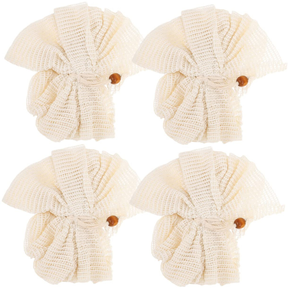 4pcs Bath Loofah Shower Pouf Balls Gentle Exfoliating Body Scrubbers for Rich Foam Cleansing