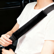 Soft Velvet Seat Belt Shoulder Pads 4PCS Black Comfortable Car Seatbelt Covers Universal Fit