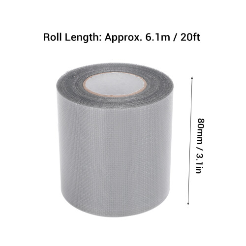 Self-Adhesive Window Screen Mesh Patch Roll 80mm x 6.1m Gray 1