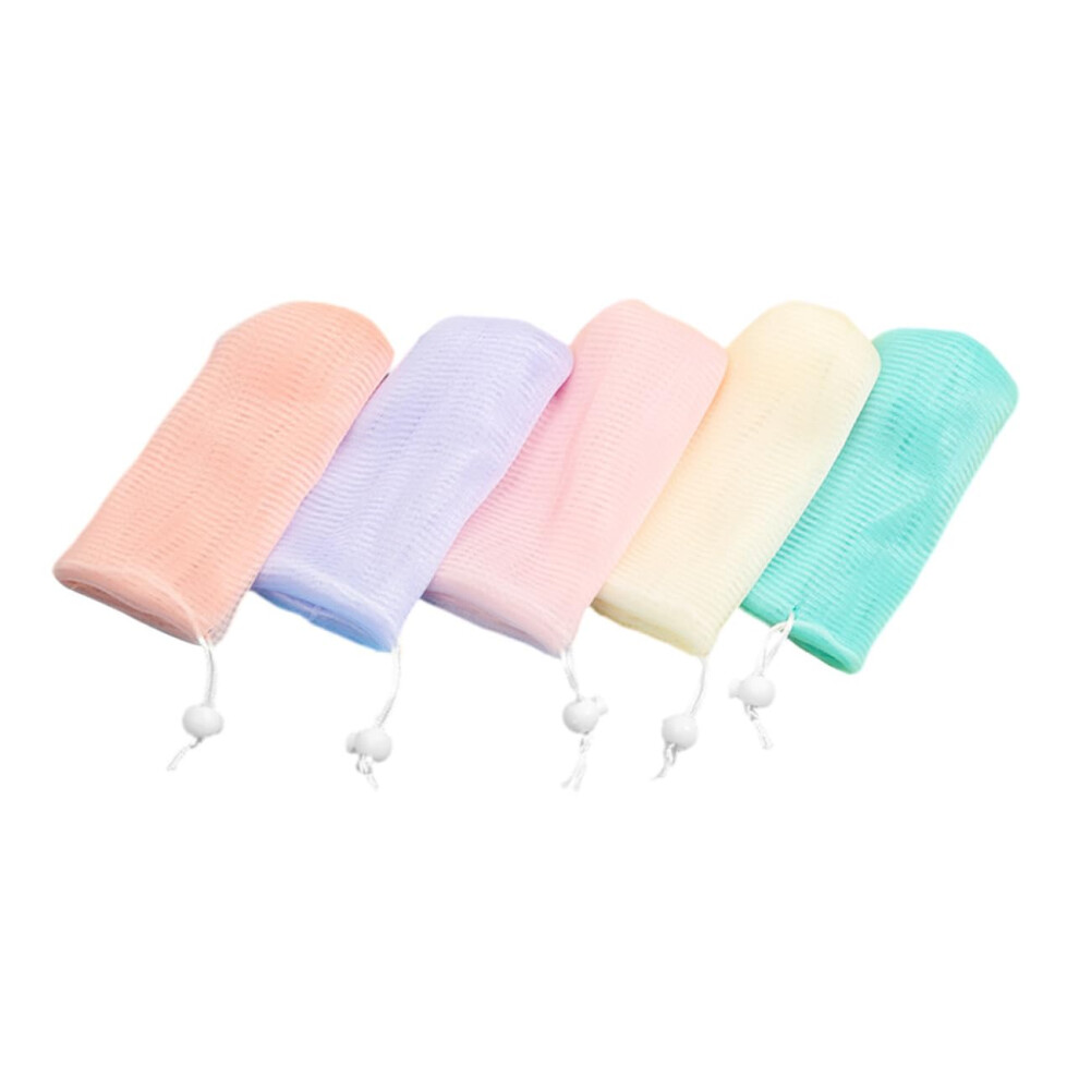 Soap Saver Bag 5pcs Exfoliating Mesh Pouch with Drawstring for Shower and Travel Use