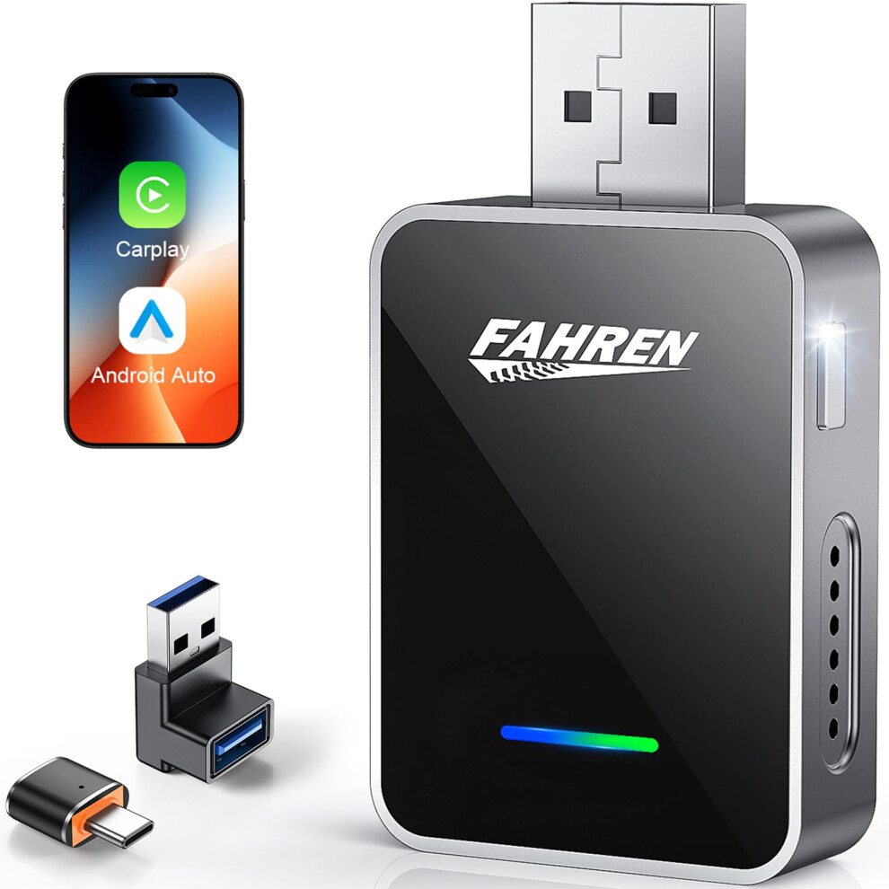 2In1 Wireless Carplay And Android Auto Adapter With Wifi 6, Usba/C, Onetouch Switching, Silver 9169991690483