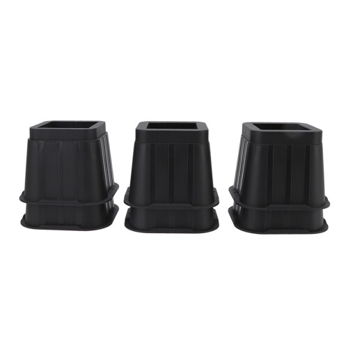 Schwarze Gummimöbelfüße (4 Zoll, 6er-Pack)