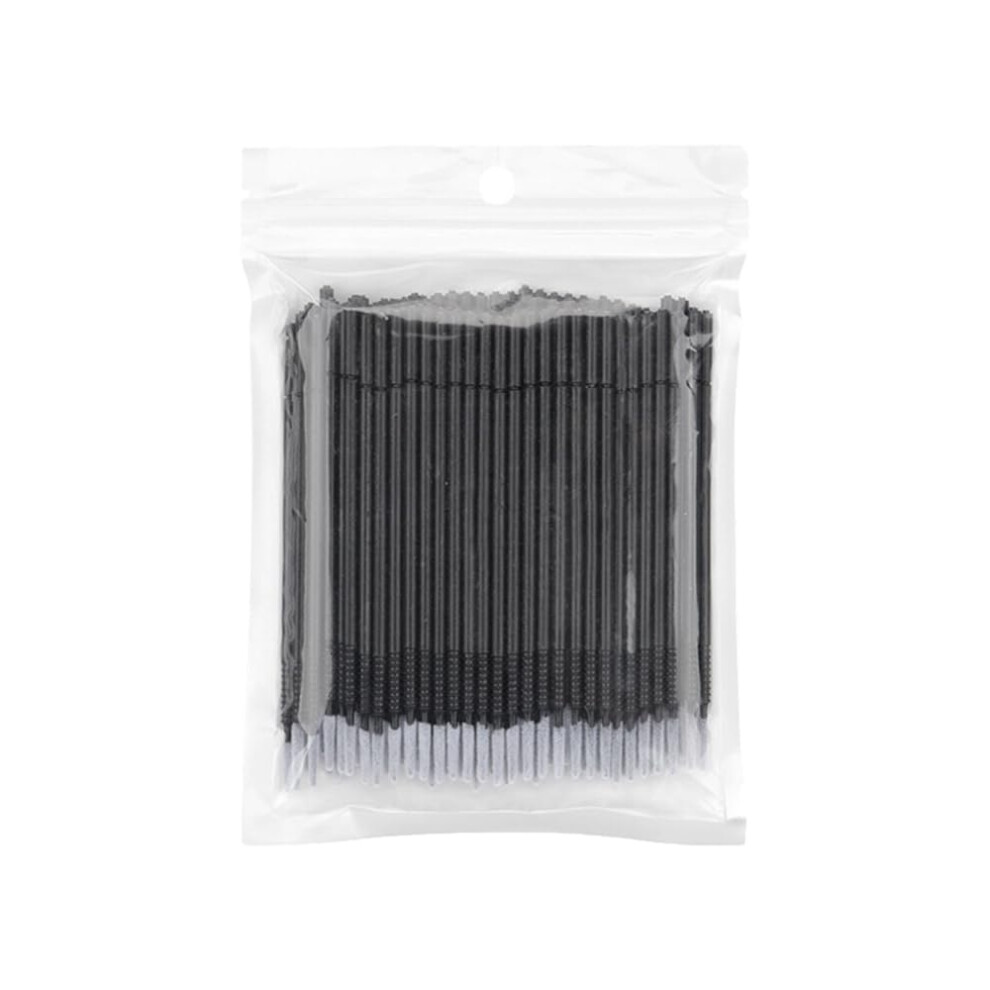 Black 200Pcs Disposable Micro Brushes For Eyelash Extensions, Bendable Ultraabsorbent Lash Applicators