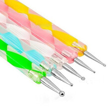 5pcs Nail Art Dotting Tools Set with Multi‑Size Metal Tips for Precise Painting and Crafts