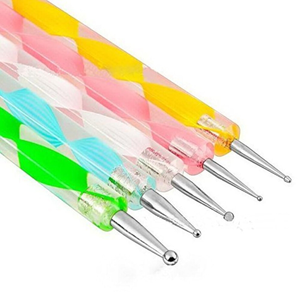 5pcs Nail Art Dotting Tools Set with MultiâSize Metal Tips for Precise Painting and Crafts
