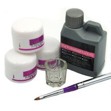 6 in 1 Professional Acrylic Nail Kit with Powder Liquid Pen and Glass Dappen Dish Set #46 (A)