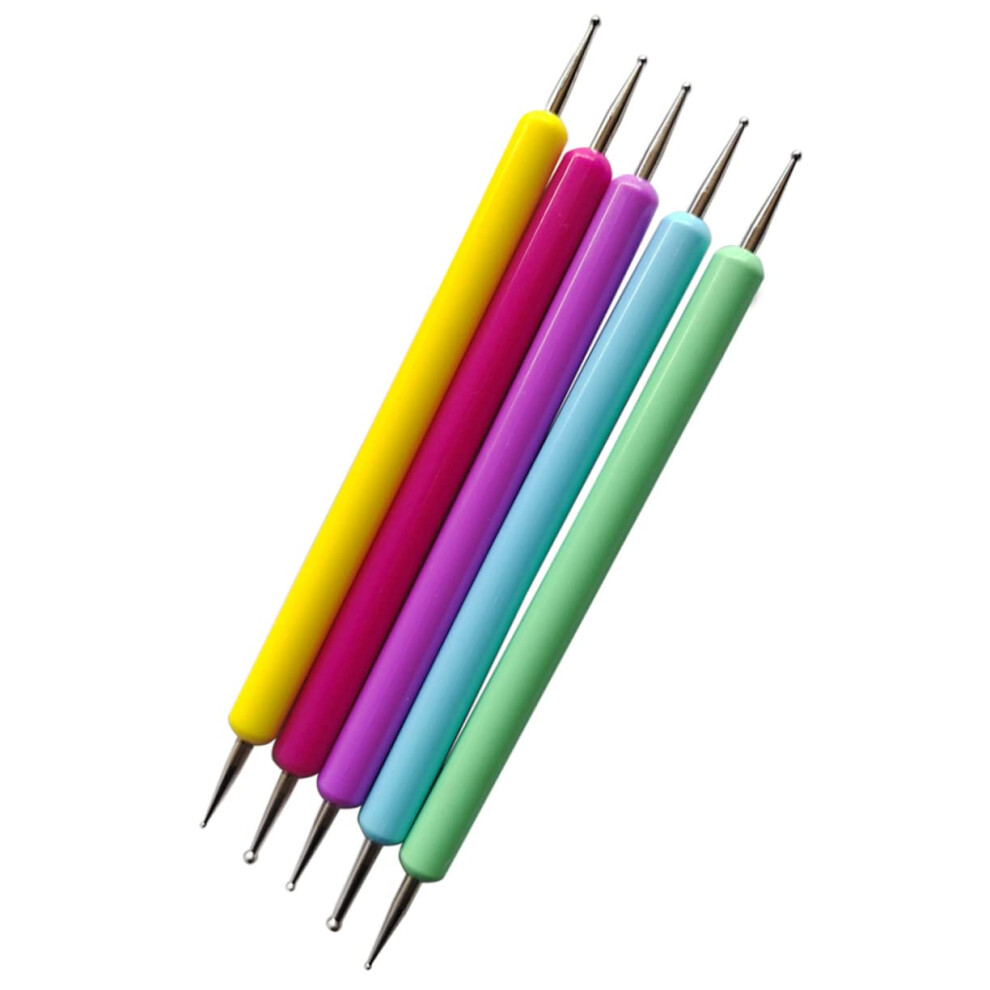 5Piece Professional Nail Art Dotting Tool Set with Precision Tips for Sculpting and Painting