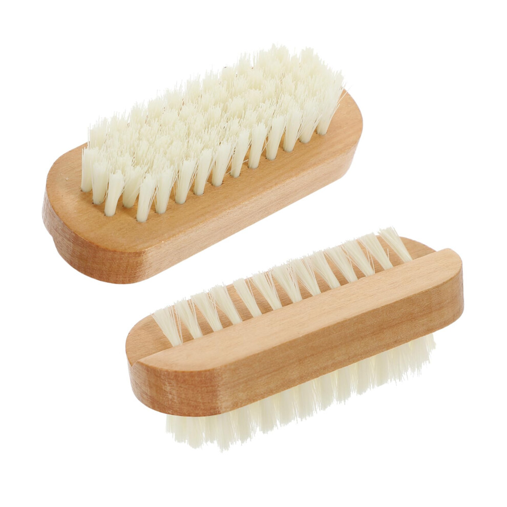 2pcs Dual Sided Nail Brush with Angled Bristles for Fingernail and Toenail Cleaning at Home or Salon