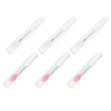 6Pcs Silicone Lip Brush Set with Translucent and Crimson Tips for Precise Lip and Eyeshadow Application