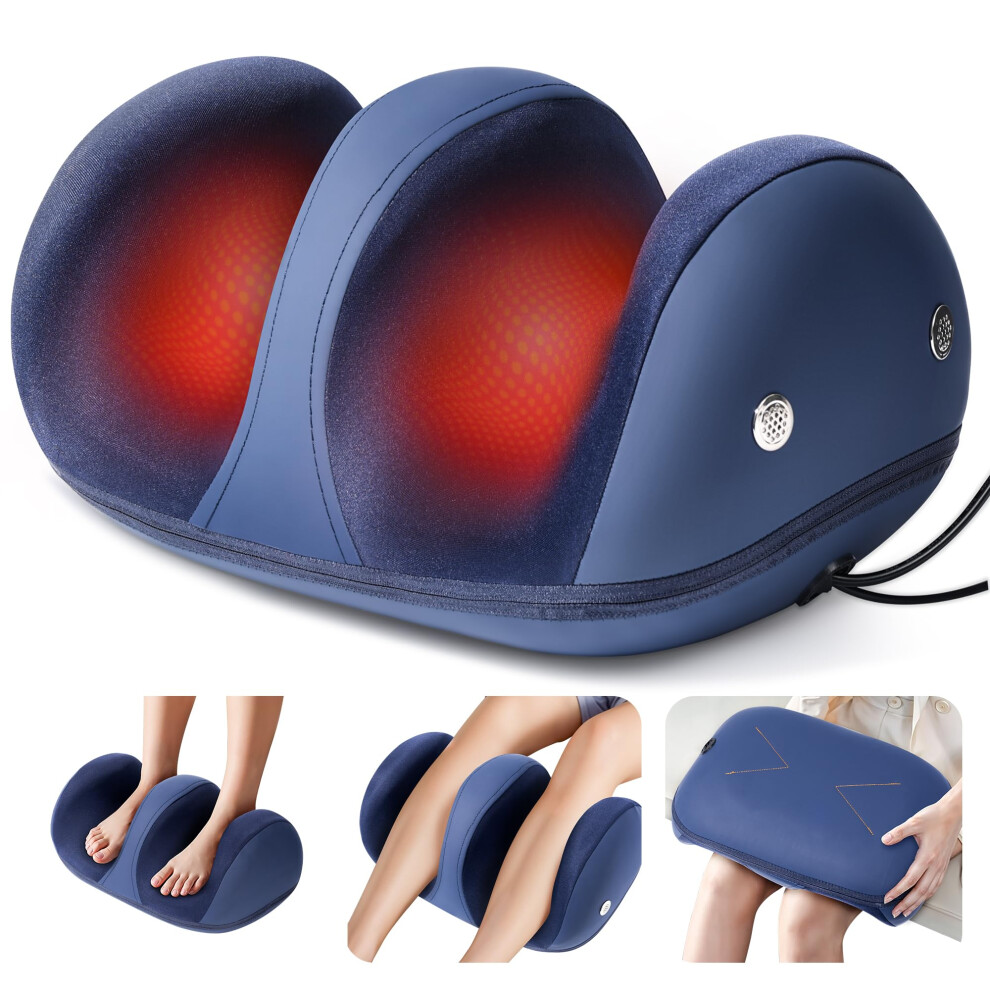 Foot Massager with Heat Therapy, 12Point 3D Kneading for Circulation and Pain Relief in Feet and Calves