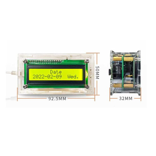 DS1302 DIY Digital Clock Kit 40mAh USB-C ABS 1