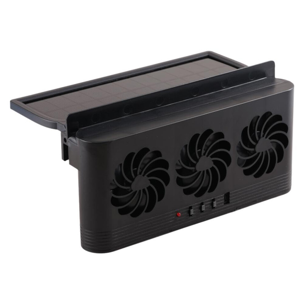 Solar Powered Car Window Ventilation Fan With Triple Airflow And 180 Wideangle Cooling 9092120535501